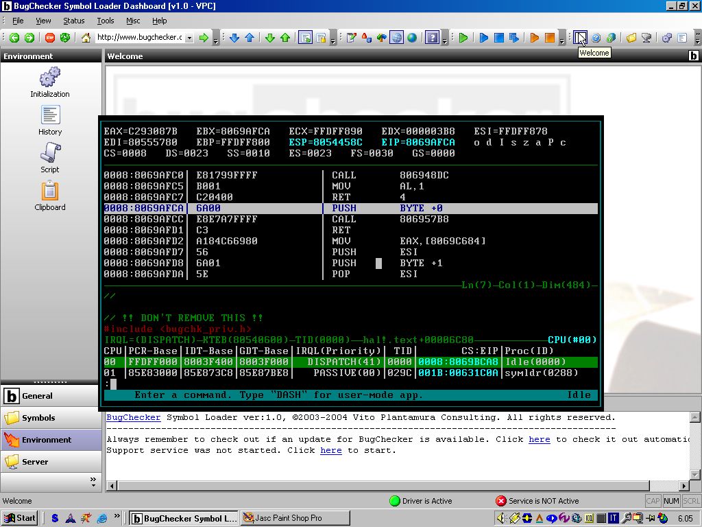 BugChecker doing trace in the HAL code on a SMP machine...