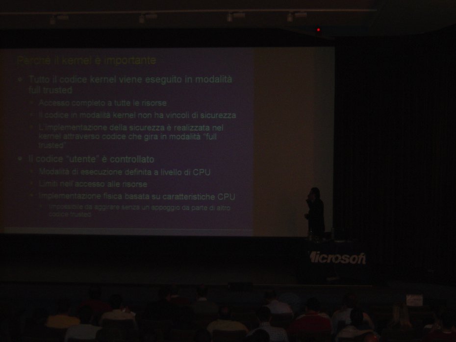 Me at the Microsoft Security Roadshow 2006 in Treviso. This is a moment of the 3-hours session.